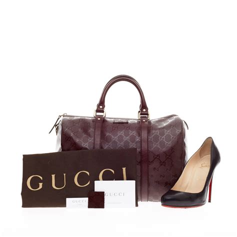 GUCCI Imprime Monogram Medium Joy Boston Burgundy